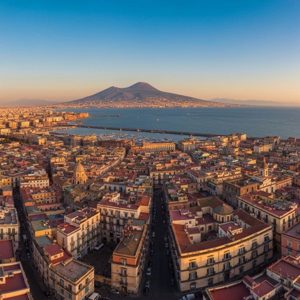 Naples historic centre aerial view